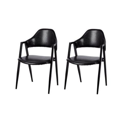 도리퍼니처 비욘세 B형 철제 의자 2p, 블랙, 2개