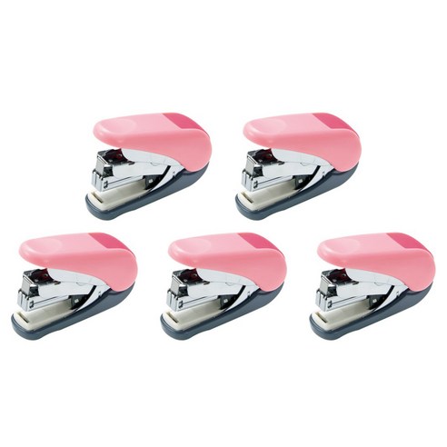 플러스 플랫 카루히트 스테이플러 10호침, 핑크(ST-010VNH), 5개