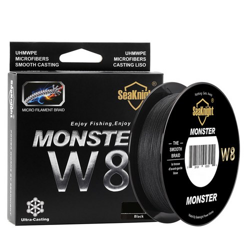 씨나이트 몬스터 8X PE 합사 낚싯줄 8W, Black