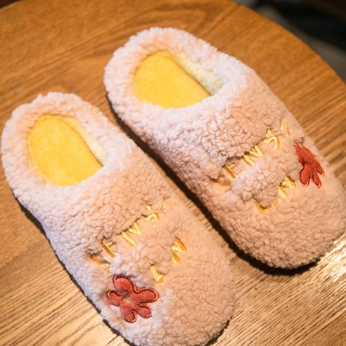 따뜻한 털 슬리퍼