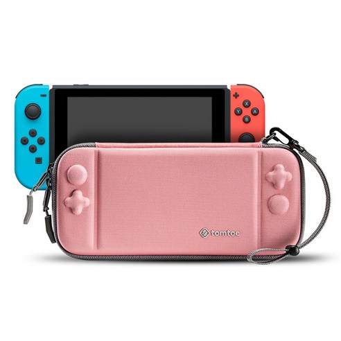 탐탁 올라운드 프로텍션 닌텐도 스위치 스트랩 슬림 하드 케이스 A05, A05-001C01(Coral Pink), 1개
