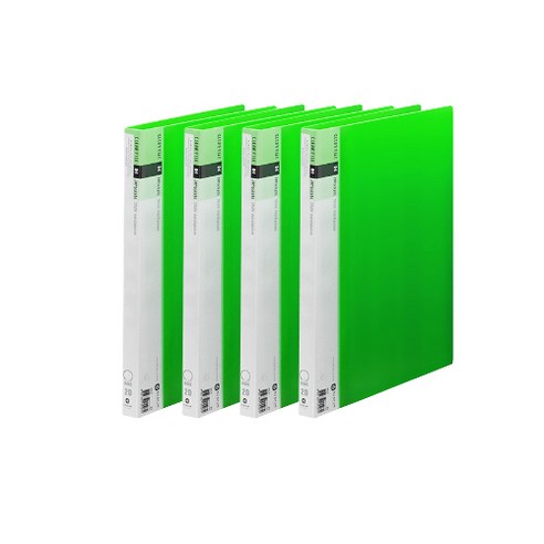 문화산업 PP 3공 O링 클리어화일 F550-7, 연두, 4개