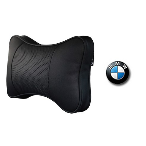 에이비씨파츠 차량용 고급가죽 목쿠션 블랙, BMW