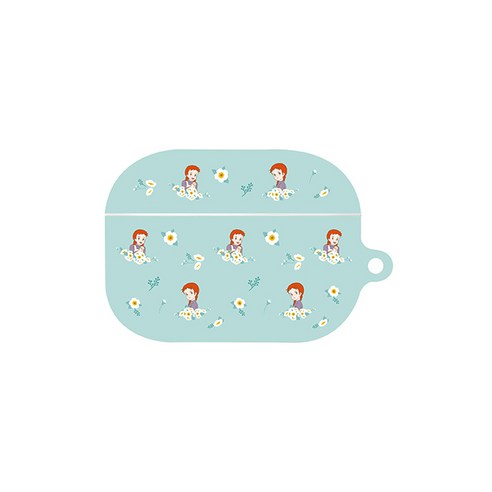 빨강머리앤 플라워앤 에어팟프로 하드케이스, 패턴 민트