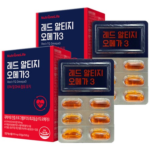 뉴트리원 레드 알티지 오메가 3, 30정, 2개
