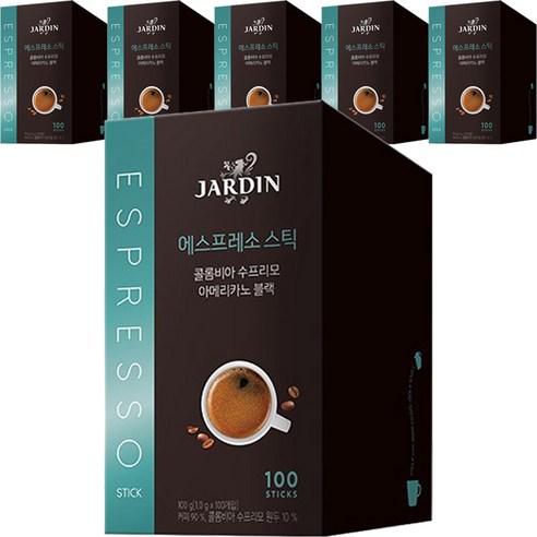 쟈뎅 콜롬비아 수프리모 아메리카노 블랙 에스프레소 스틱, 1g, 100개입, 6개