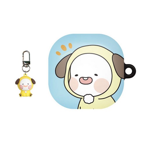 옴팡이 몽글 갤럭시 버즈라이브 / 버즈2 하드케이스 + 키링 랜덤발송, 댕댕팡