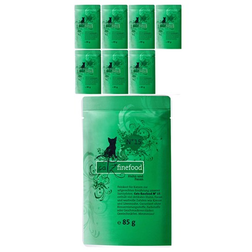 캣츠파인푸드 고양이 파우치 no.15 닭고기와 꿩고기 85g 8개입, 8개