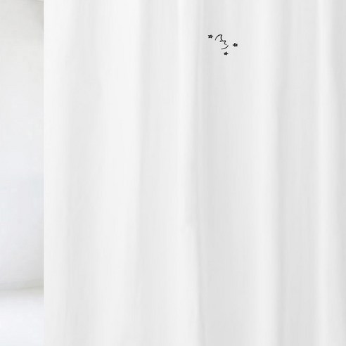 수풀 샤워 커튼 + 스테인리스 고리 12p + 커튼봉 세트, 빈티지 스타일 vsc 45(샤워커튼), 화이트(커튼봉)