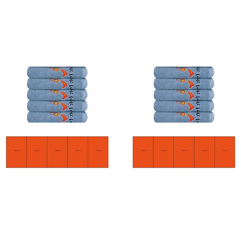 송월타월 옥행운자수 타올 130g 면사 10p + 케이스 10p, 하늘(수건), 랜덤발송(케이스), 1세트