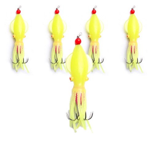 돈키호테 문어전용 꼴뚜기루어 왕발 야광에기 롱스커트형 5p, 05 노랑, 14g