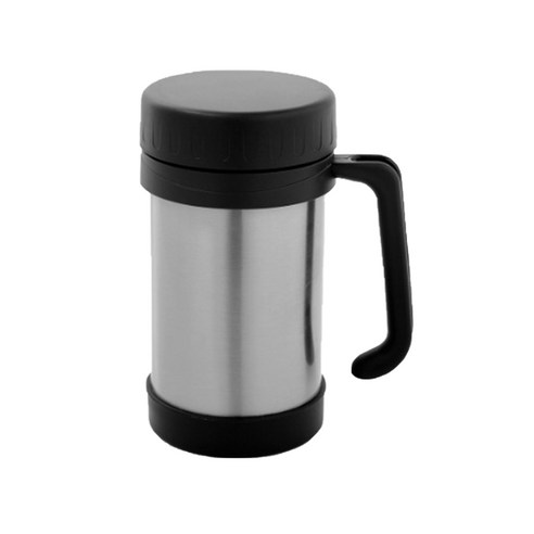 노블티 스텐 보온 머그컵 500ml, 실버, 1개