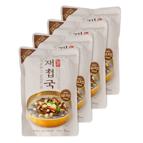 가마솥 재첩국 냉장, 500g, 4개