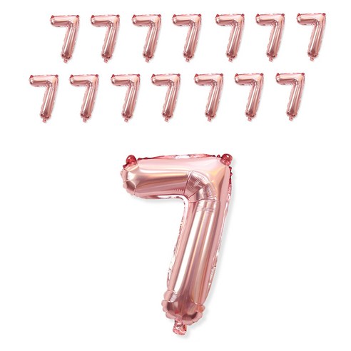 와우파티코리아 7 숫자풍선 소, 로즈골드, 15개