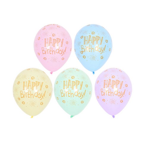 셈퍼텍스 생일 파스텔 메이트 풍선 30cm 12p, 핑크, 블루, 옐로우, 그린, 라벤더, 2세트