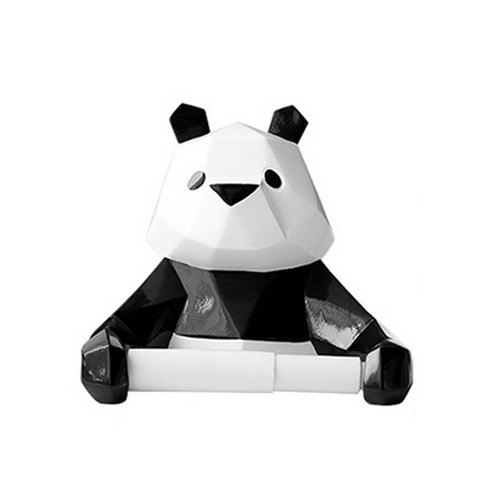 북유럽 판다 휴지 홀더, 블랙, 1개