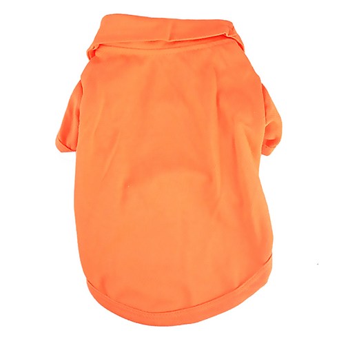 알럽펫 캔디 컬러 강아지 심플 카라 티, 오렌지