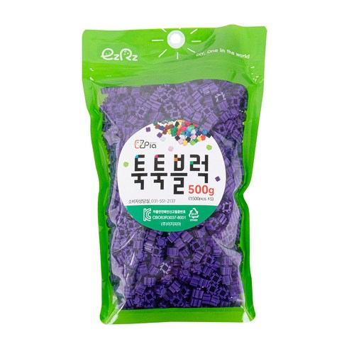 이지 툭툭 블럭 1500p 500g, 청보라, 1개