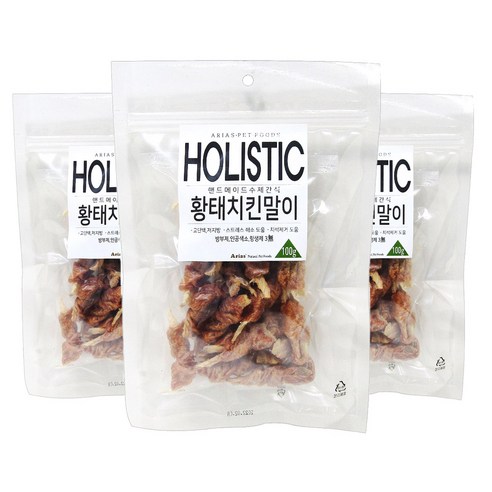 홀리스틱 강아지 황태치킨말이 수제간식 100g, 3개
