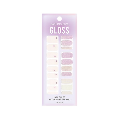 데싱디바 글로스 글로우업 네일스티커, 실키 라일락, 1개