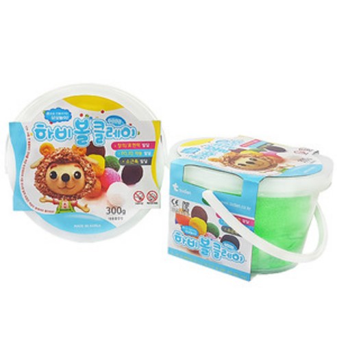 토단교재 하비볼 칼라 클레이 2p, 형광연두, 300g, 2개