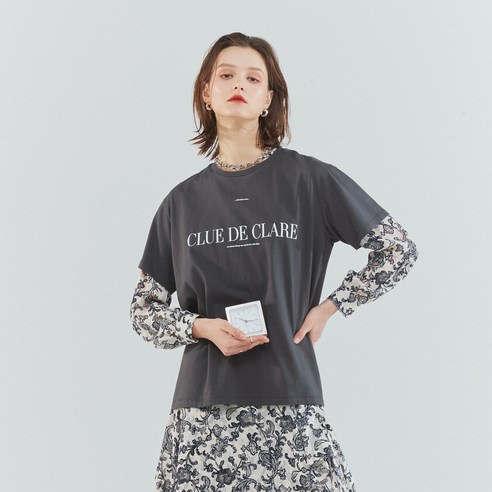 클루드클레어 여성용 clue de clare logo 반팔 티셔츠