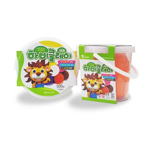 토단교재 하비클레이 2p, 주황, 500g, 2개