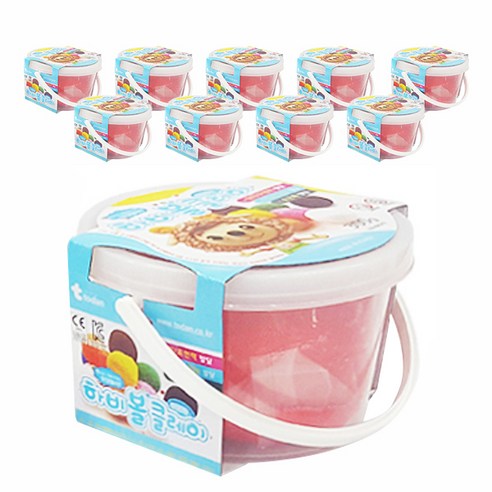 토단교재 하비볼 유아용 클레이 10p, 빨강, 300g, 5개