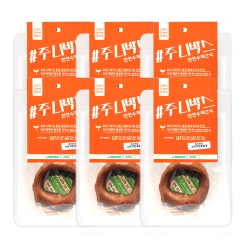 주니박스 강아지 츄링 수제 간식 중 30g, 치킨, 6개
