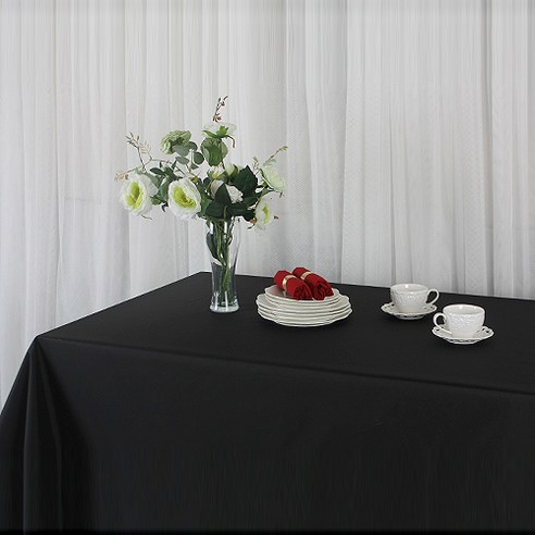 사각사각 방수 UV 테이블보, 검정, 350 x 145cm