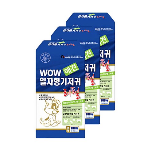 와우 애견용 일자형 속기저귀 리필, 중형, 300매