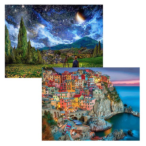 원더로우플레이스 3D타입 DIY 보석십자수 키트 40 x 50 cm C, 37 반고흐가바라본별이빛나는밤, 랜덤발송, 2세트