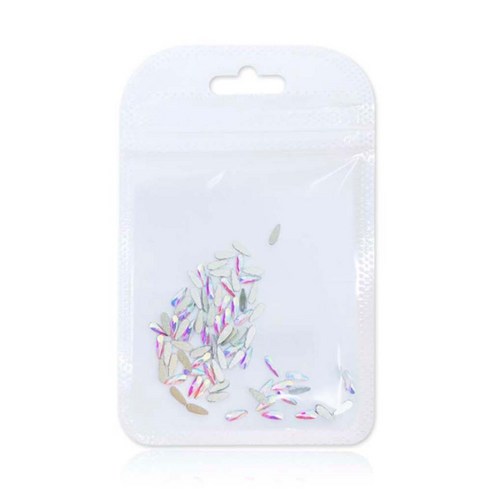 메이브라운 네일스톤 대용량 스몰롱드롭 네일파츠 2 x 6 mm, AB, 50개