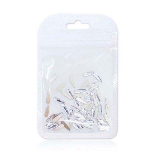 메이브라운 네일스톤 대용량 롱드롭 네일파츠 3 x 10 mm, 크리스탈, 50개