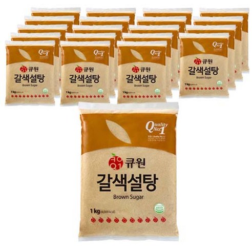 큐원 갈색설탕, 1kg, 20개
