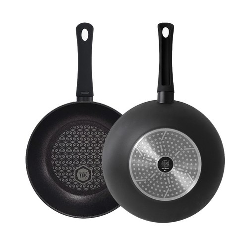TVS 디아망떼 IH 프라이팬 세트 2p, 블랙, 프라이팬 28cm + 웍 28cm