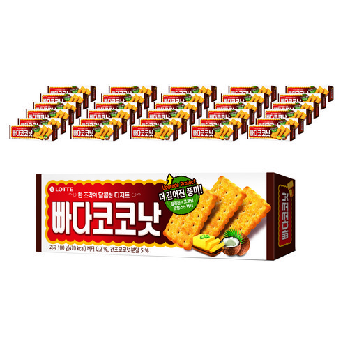 롯데제과 빠다코코낫 과자, 100g, 30개