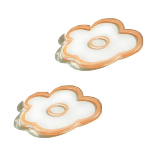 아크릴 플라워 티코스터 2p, 오렌지