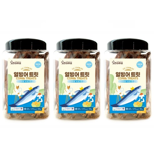 주오 강아지 간식 열빙어 트릿 80g, 3개
