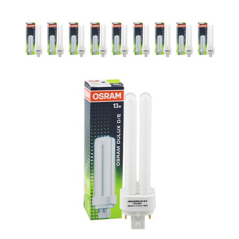 오스람 4핀 삼파장전구 13W DULUX D/E 10p, 백색, 10개