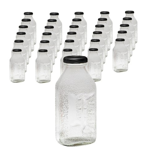델몬트 쥬스 사각 유리병 블랙, 300ml, 40개