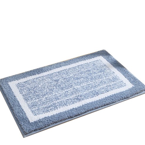 TCR 심플 욕실 물흡수 도어매트 50 x 75 cm, 블루, 1개