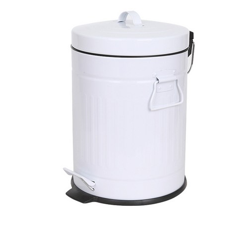 칼라 폐달 휴지통 8L, 화이트