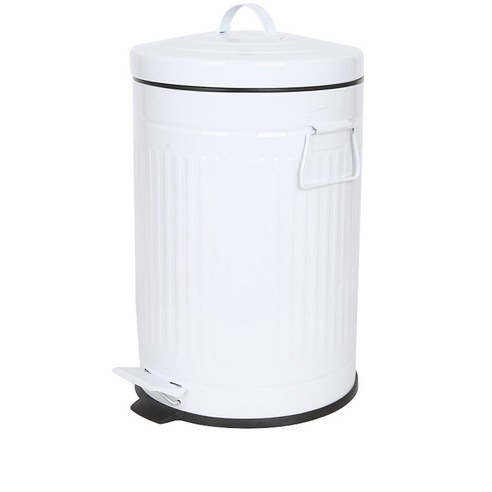 기프트캔 무소음 칼라 폐달 댐퍼기능 휴지통 12L, 화이트, 1개
