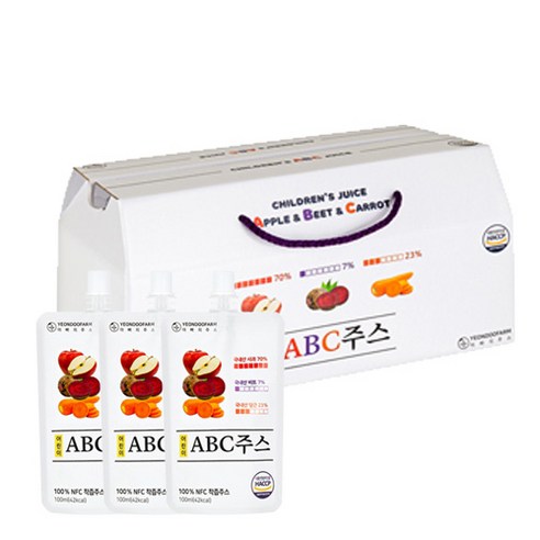 연두팜 어린이 ABC 주스 30p, 100ml, 30개