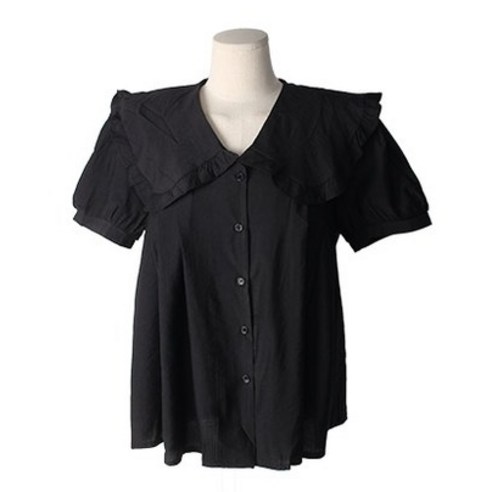 느베크 카라 레이스 반팔 블라우스 BL3994K14