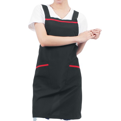 레뷰가운 가벼운 H형 앞치마 VAE09, 진그레이 + 빨간줄, 1개
