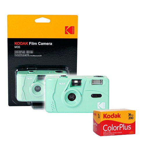 코닥 다회용 필름 카메라 M35 Mint + 필름 200-36, KODAK M35(카메라), 1세트