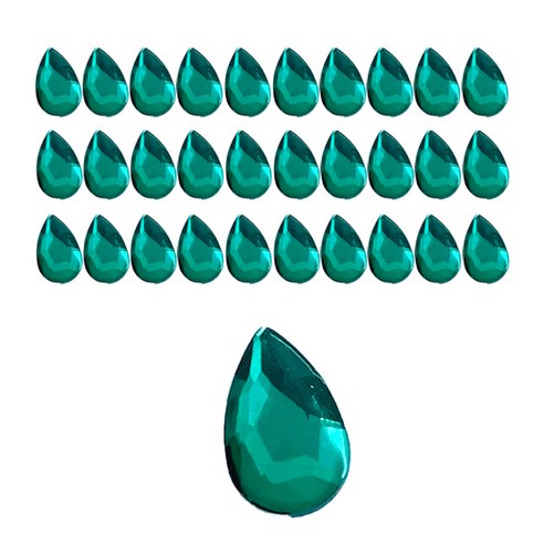 메이브라운 물방울 네일스톤 7 x 10 mm, 그린, 40개