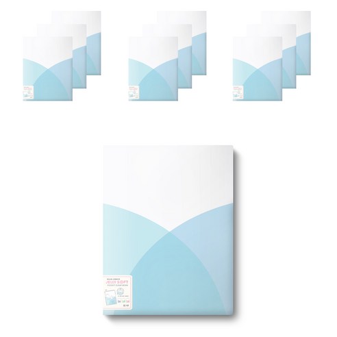 문화산업 젤리소프트 포켓클리어북 40p, 청색, 10개